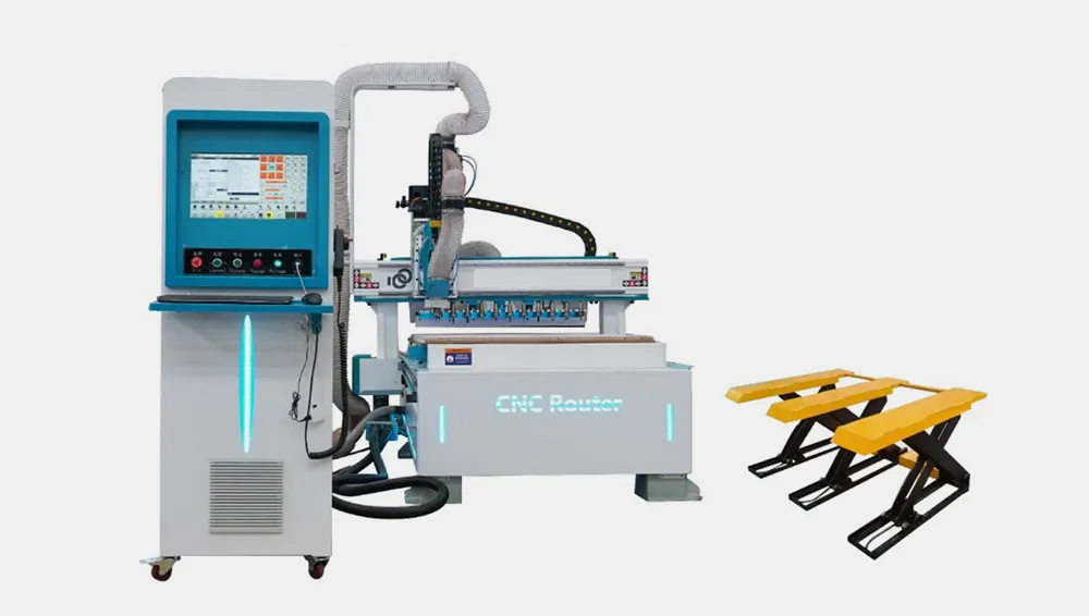 MXS-1325-12A linear ATC CNC router with 12 tools and lift table